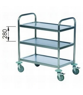 Carro 3 bandejas inox. 710 x 400 mm