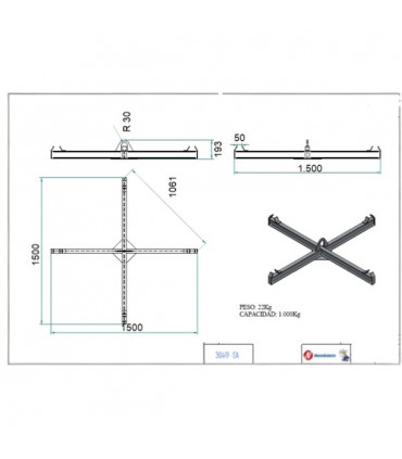 Implemento grúa big-bag carga 1.000 kg