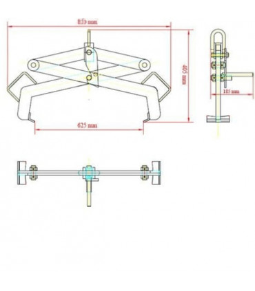 Pinza elevación bidones vertical