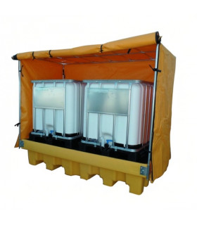 Cubeta 2 depósitos 1.000 lts con rejilla y toldo