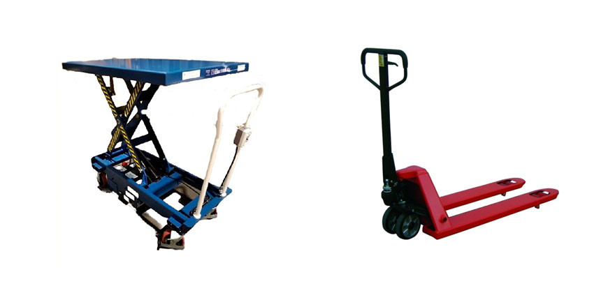 Gran variedad de transpaletas y mesas elevadoras